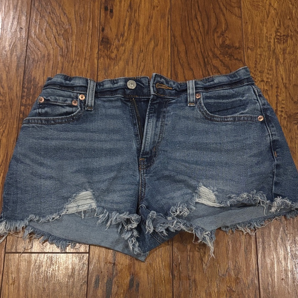 Denizen from Levi's Blue Frayed Jean Shorts